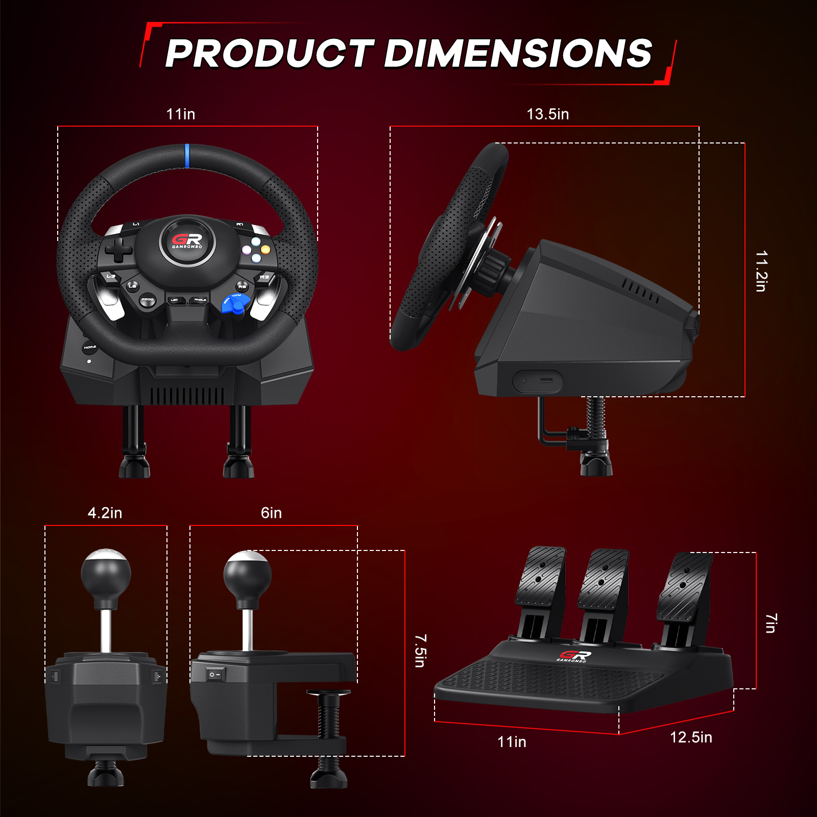 F127 Gaming Steering Wheel For - огляд і ціна Racing Pedal Set